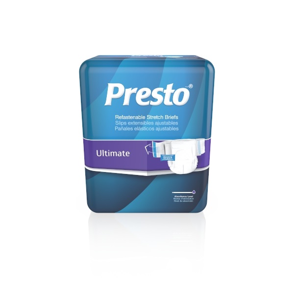 Presto Ultimate Stretch Incontinence Brief, XXL - XXXL, 16 Pack - 58" - 77"