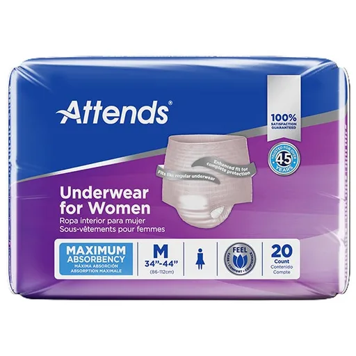 Attends Maximum Women's Underwear, Medium, 20 ct