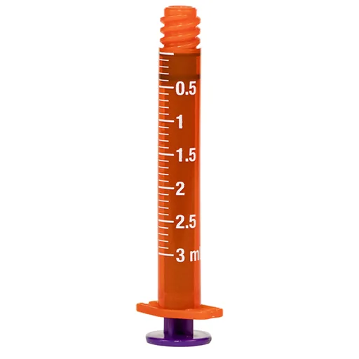 Vesco ENFIt Low Dose Tip Syringe, Amber, Non-Sterile, 3 mL