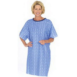 Salk Company TieBack Patient Gown One Size Fits all, Blue Plaid, Unisex, Latex-free, Washable