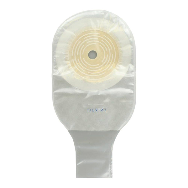 Entrust 1 Piece Drainable Pouch, With Velcro Closure, Transparent, Extended Wear With Dual Hydrocolloid Barrier, 12”