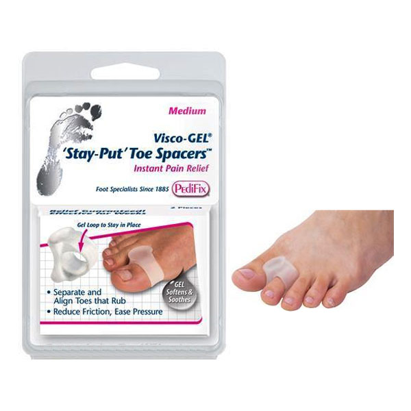 Pedifix Visco-GEL Stay-Put Toe Spacer, Medium
