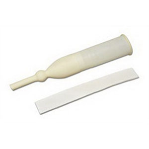 Medline Industries Latex Male External Catheter with Double Sided Foam Adhesive Tape and Connector 30mm, Disposable