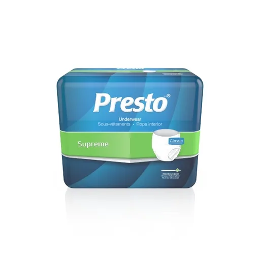 Presto® Maximum Absorbency Underwear, Large (44'' to 58'' Waist) White