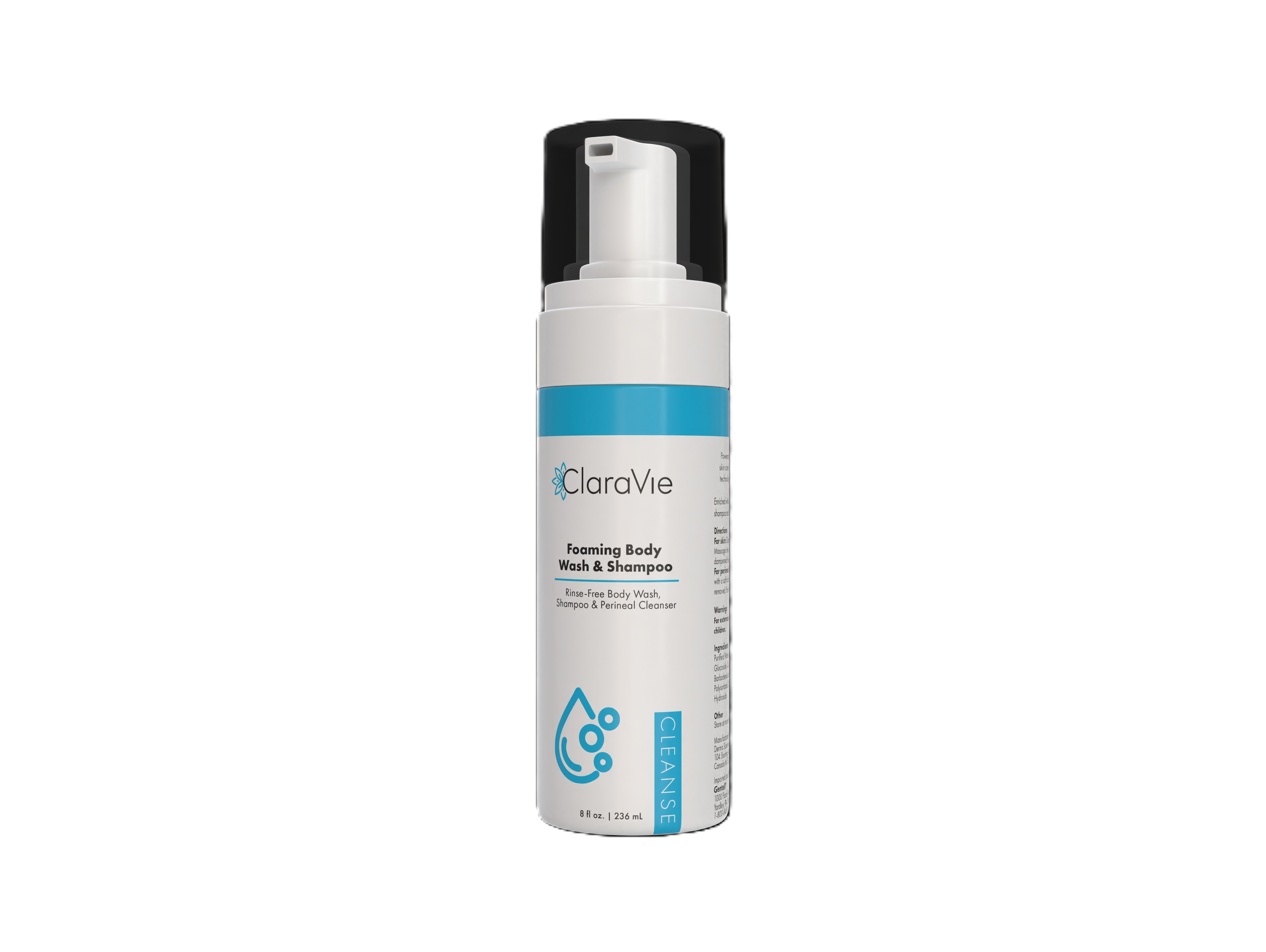 ClaraVie Foaming Body Wash & Shampoo, 8 oz (237 mL) Bottle