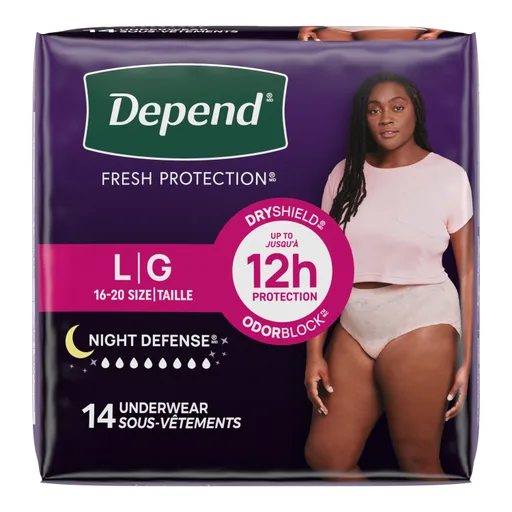 Depend Underwear Overnight Absorbency Large For Women