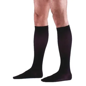 Sigvaris Men's Cotton Comfort Calf-High Compression Stockings Medium Short, Black