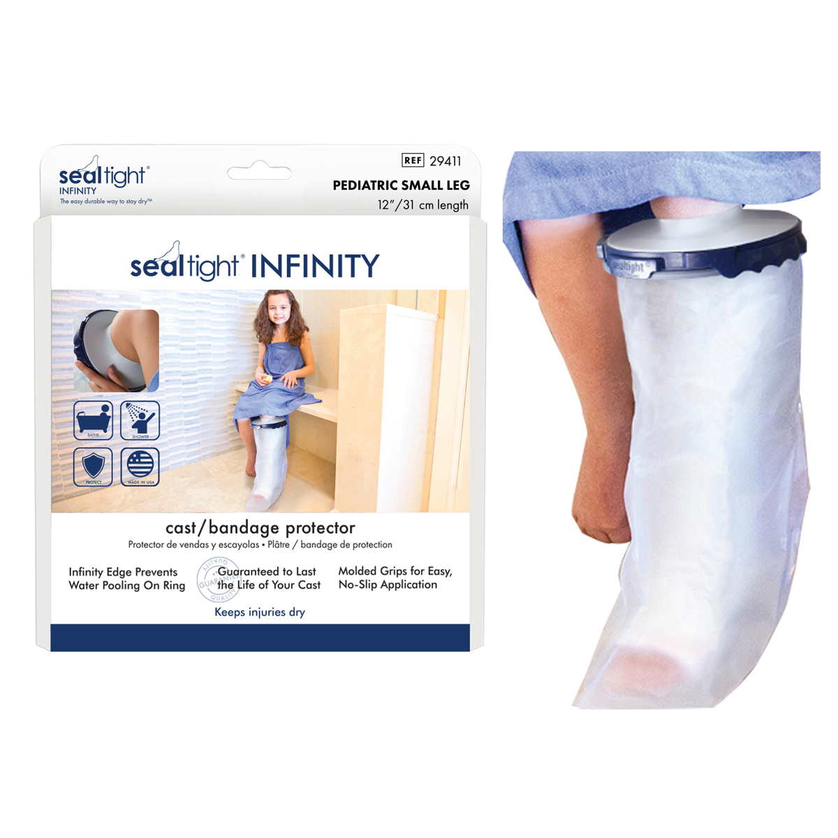 Brownmed Seal-Tight Infinity Cast Protector, Pediatric, 12" Small Leg