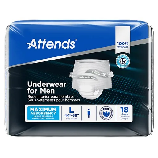 Attends Maximum Men's Underwear, Large, 18 ct