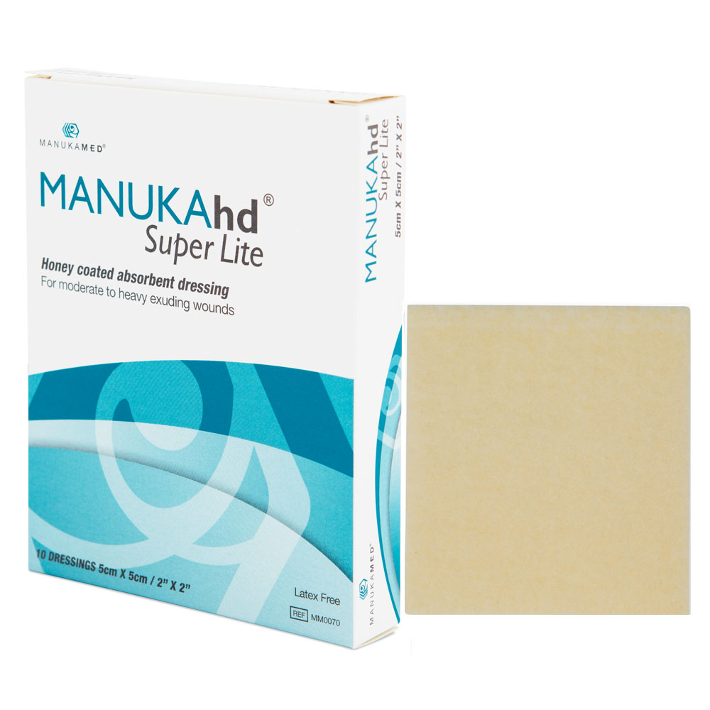 ManukaMed Super Lite Honey Coated Absorbent Dressing, 2" x 2"
