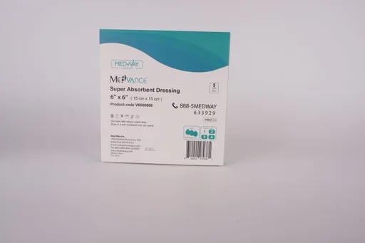 MedVance Non-Bordered Super Absorbent Dressing, 6" x 6"