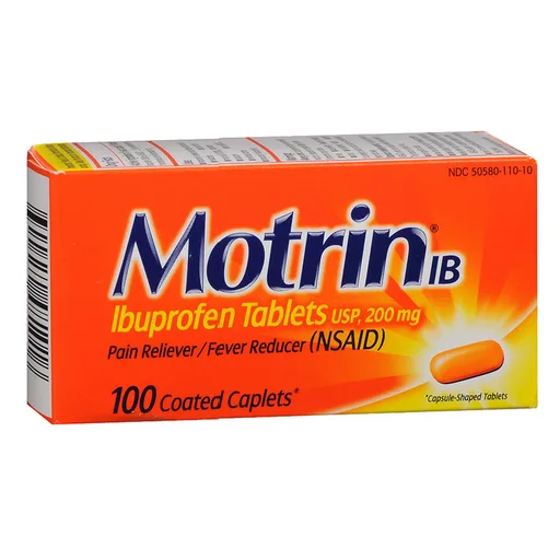 Johnson & Johnson Motrin IB NSAID Caplets, 100 Count