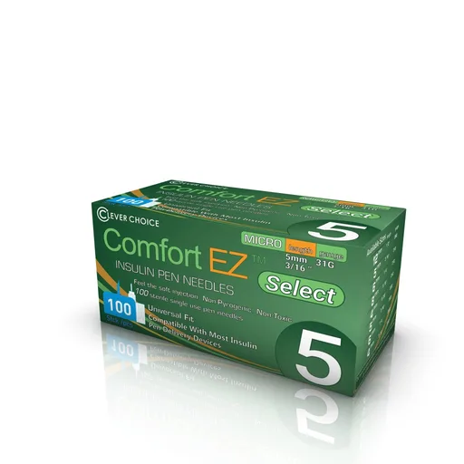 Clever Choice Comfort EZ Select Insulin Pen Needles 31G x 3/16", 100 count