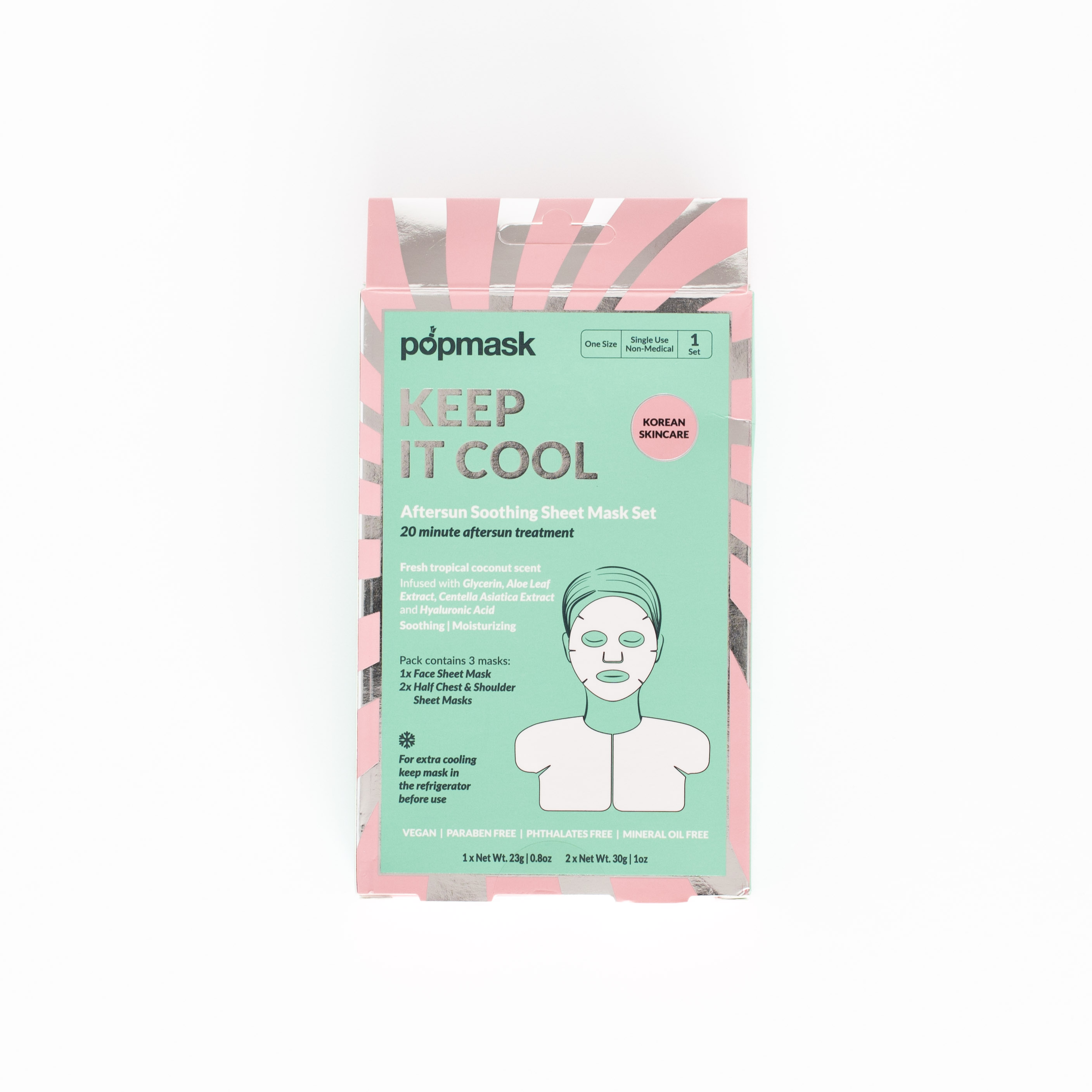 POPBAND Aftersun Face, Chest & Shoulder Sheet Mask (3pc)