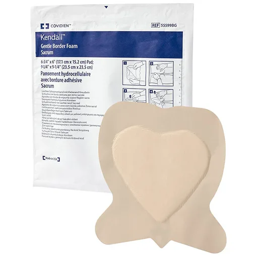 Kendall Border Foam Gentle Adhesion Sacrum Dressing