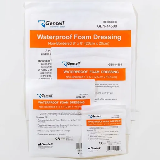 Gentell Waterproof Foam Non-Bordered Dressing