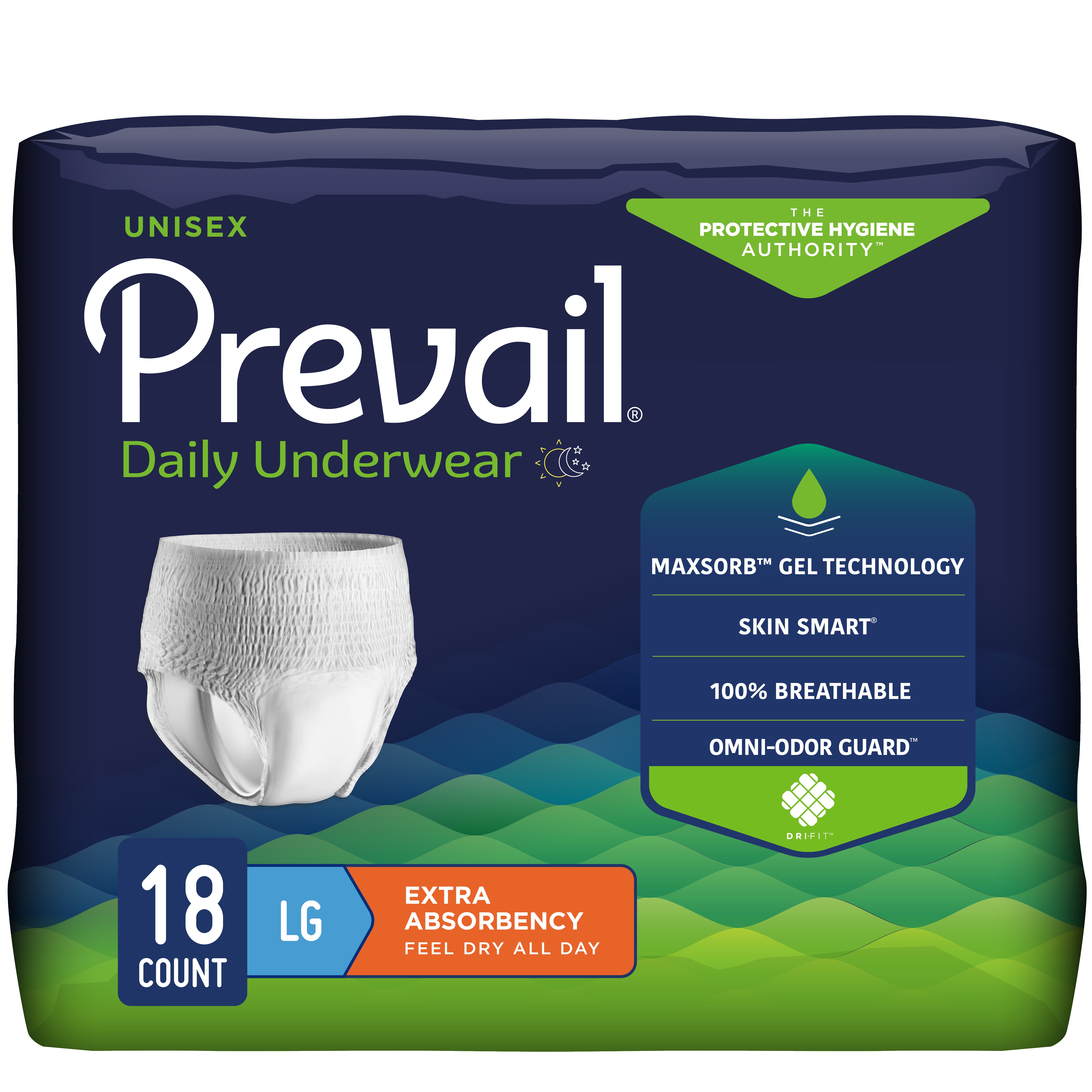 Prevail Protective Underwear, Large (44"- 58")