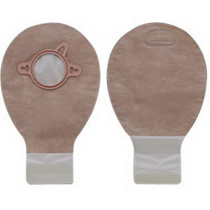 Hollister New Image Two-Piece Drainable Mini Pouch, 2-3/4" Flange, Filter, 7" L, Integrated Closure, Beige