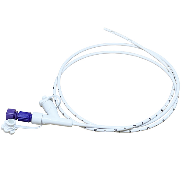 Vesco Medical 8 Fr, 45" Nasogastric Feeding Tube, Polyurethane, Dual ENFit Port, with Stylet