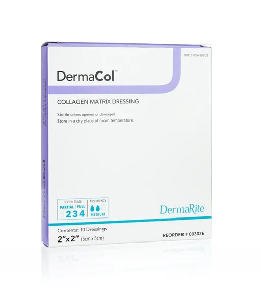 Dermarite DermaCol Collagen Matrix Wound Dressing, 2" x 2"