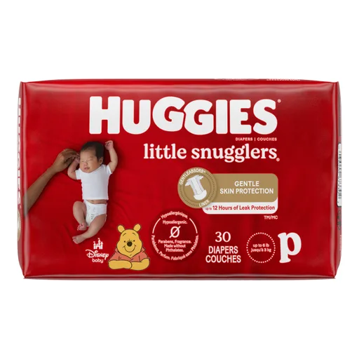 Huggies Little Snugglers Baby Diapers, Size Preemie, 30 Count