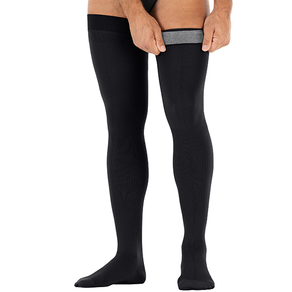 JOBST For Men - Thigh Dotted 20-30, Closed Toe, Black, XL - REPLACES BI115411