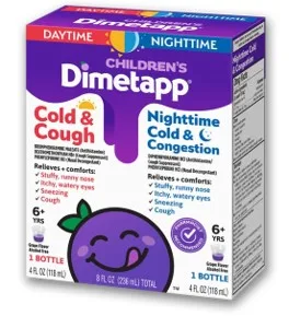 Children's Dimetapp Cold & Cough and New Nighttime Cold & Congestion, Grape, 2-Pack
