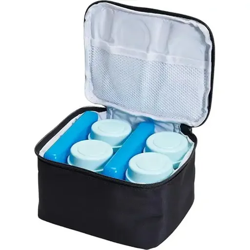 Zomee Cooler Bag with 4 Wide Neck Bottles
