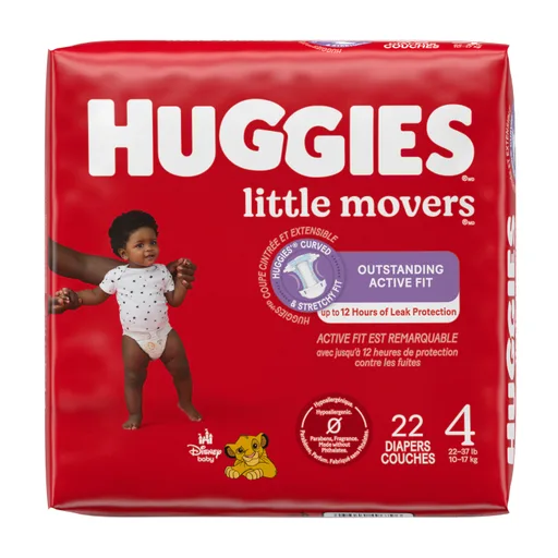Huggies Little Movers Diapers, Size 4, Jumbo Pack