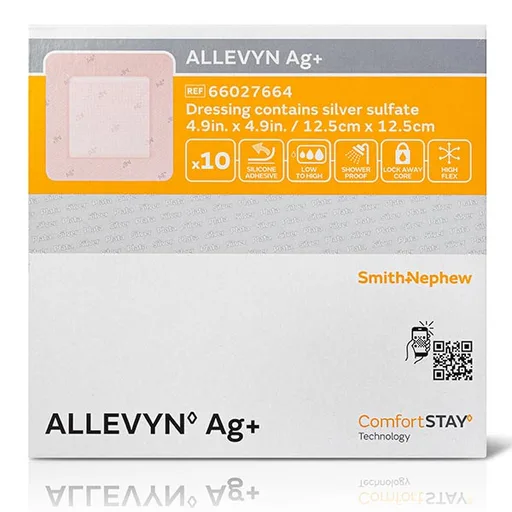 ALLEVYN Ag+ Foam Dressing, 5" x 5"