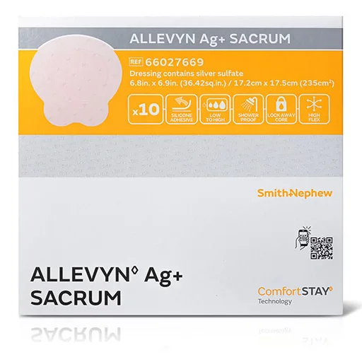 ALLEVYN Ag+ Foam Dressing, Small Sacrum