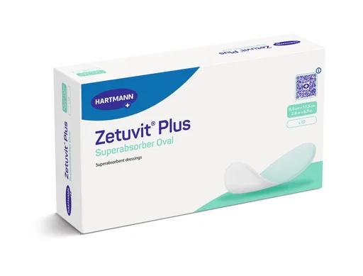 Zetuvit Plus Non-Border Superabsorbent Dressing, Oval, 2.6" x 6.9"