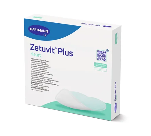 Zetuvit Plus Non-Border Superabsorbent Dressing, Heart, 6.9" x 6.9"