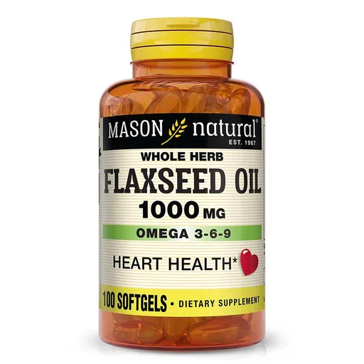 Mason Natural Flaxseed Oil Heart Health, 1000mg, 100 Softgels