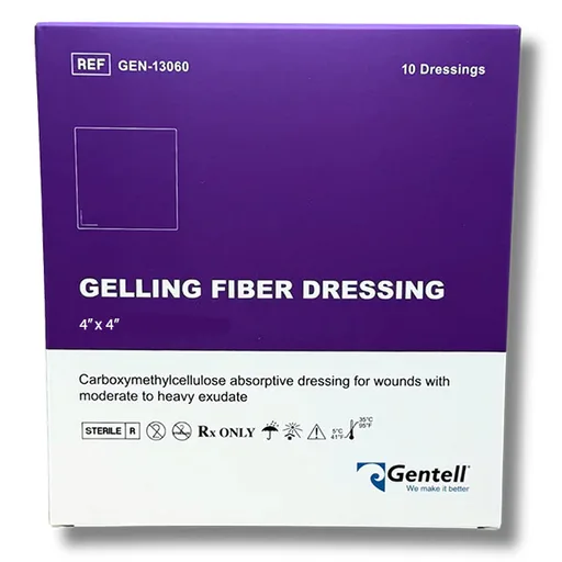 Gentell Gelling Fiber Dressing Ag, 4" x 4"