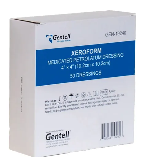 Gentell XeroForm Medicated Petrolatum Dressing, 4" x 4"